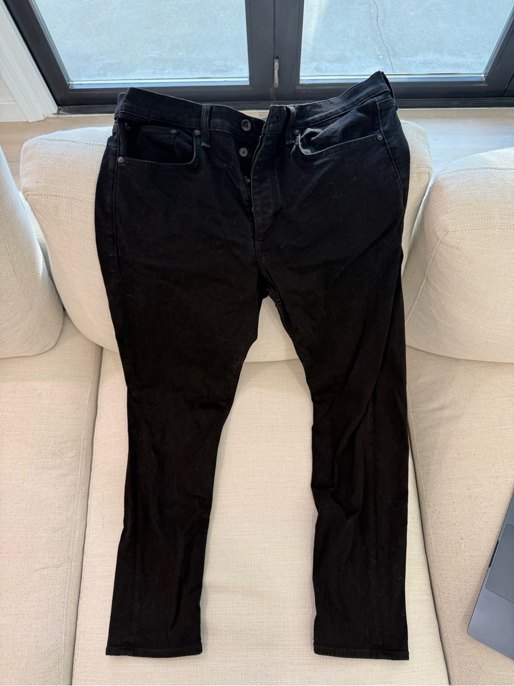 rag & bone Men's Black Slim Fit 2 Black Jeans